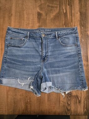 American Eagle Outfitters Distressed Super Hi Rise Shortie Shorts